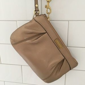 Coach Bronze Leather Wristlet NWOT
